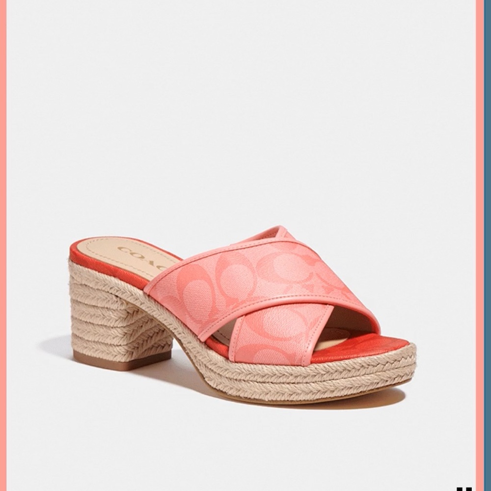 NWT Pink Coach Sandals, Only tried on once